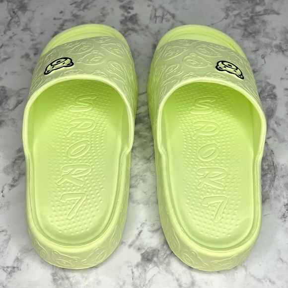 Teddy Bear Cartoon Cloud Pillow Foam Light Slip On House Slide Sandal Shoes NWOT - Picture 3 of 8